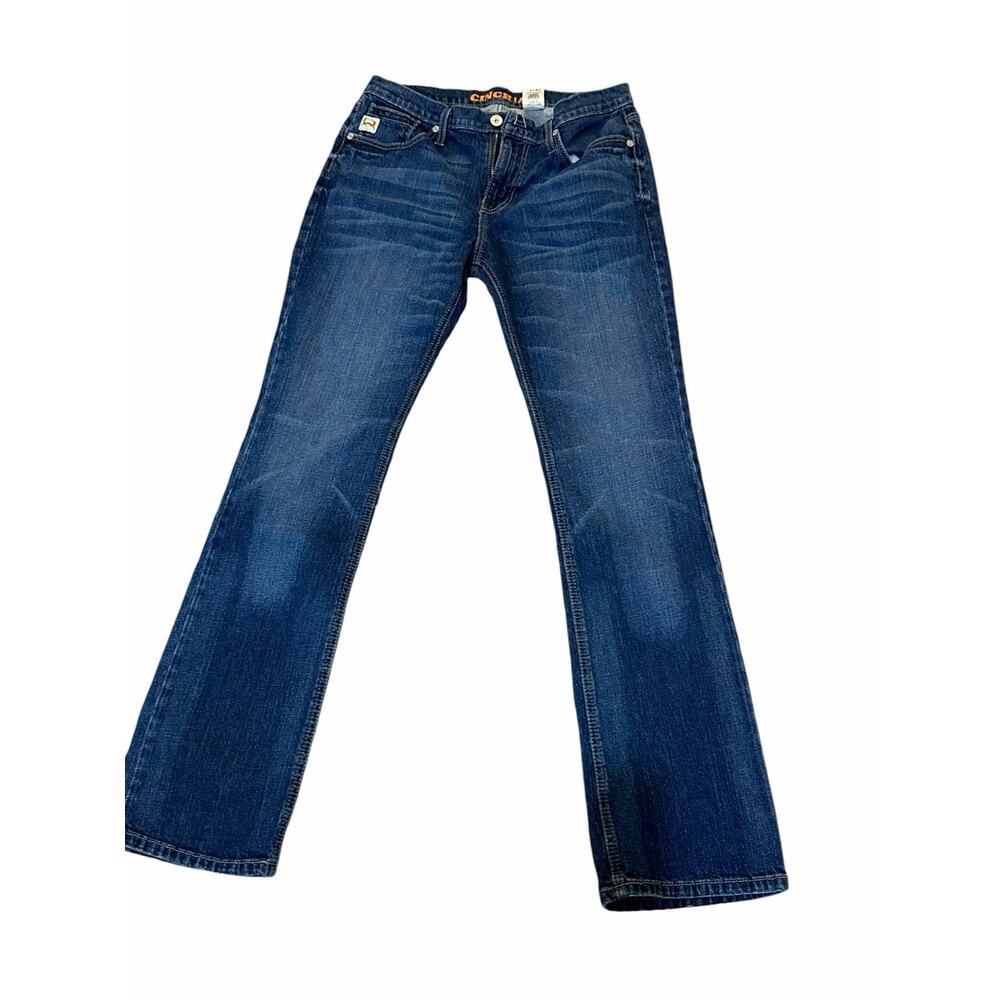 Cinch Ian Jeans Size 34x36 western Blue Denim Dark Wash Bootcut Leg cowboy